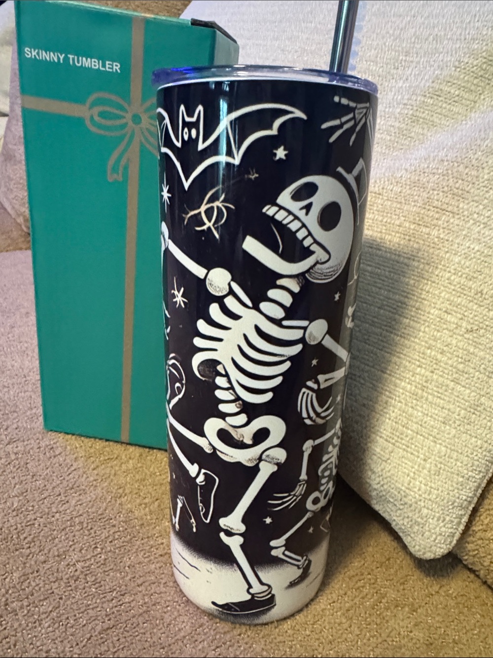 Skeleton Handcrafted Stainless Steel Skinny Tumbler